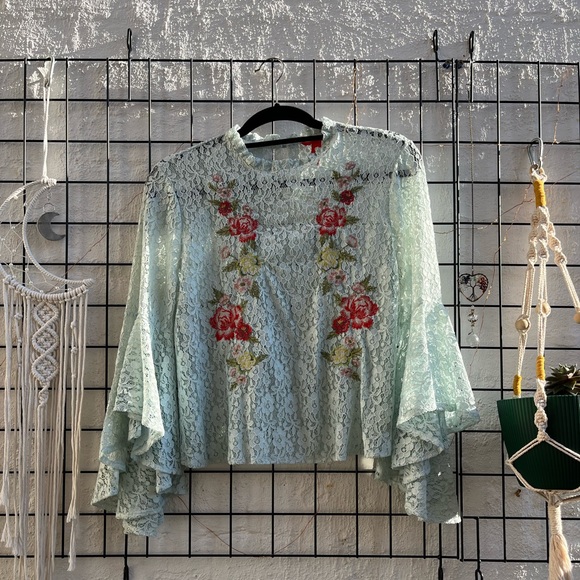 Chelsea & Violet - Lace Top with Bell Sleeves - Picture 2 of 4